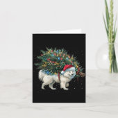 Cute American Eskimo Dog In A Christmas Tree For M Kaart (Voorkant)