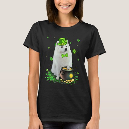 Cute American Eskimo Hondenliefhebber St Patricks  T-shirt (Voorkant)