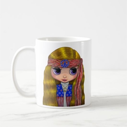 Cute American Hippie Girl Doll Big Eyes Mok (Links)