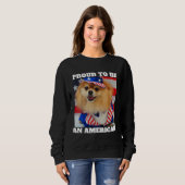 Cute American Patriotic Uncle Sam Pomeranian Dog 2 Trui (Voorkant volledig)