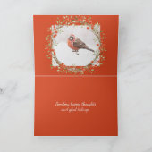 Cute American Robin Waterverf kerstvogel Feestdagen Kaart (Binnen)
