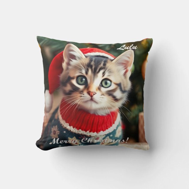 Cute American Shorthair Christmas Personalized  Kussen (Voorkant)