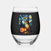 Cute American Staffordshire Terrier Dog Halloween  Wijnglas Zonder Voet (Voorkant)