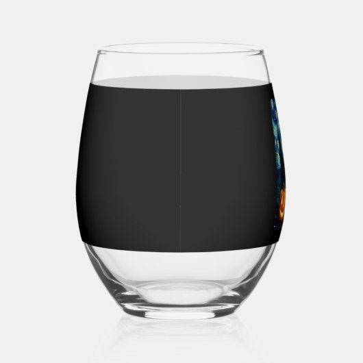 Cute American Staffordshire Terrier Dog Halloween Wijnglas Zonder Voet (Rechts)