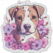 Cute American Staffordshire Terrier Puppy Sticker (Voorkant)