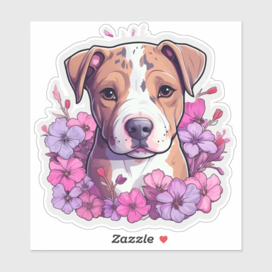 Cute American Staffordshire Terrier Puppy Sticker (Vel)