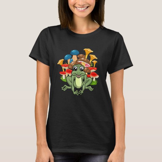 Cute Amphibian Frog Animal Fungi Nature Foraging M T-shirt (Voorkant)