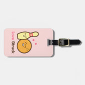 Cute Amusing Bowling Ball and Pin Love Struck Bagagelabel (Voorkant horizontaal)