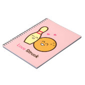 Cute Amusing Bowling Ball and Pin Love Struck Notitieboek (Linkerzijde)