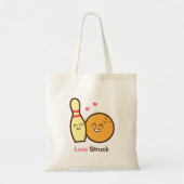 Cute Amusing Bowling Ball and Pin Love Struck Tote Bag (Voorkant)