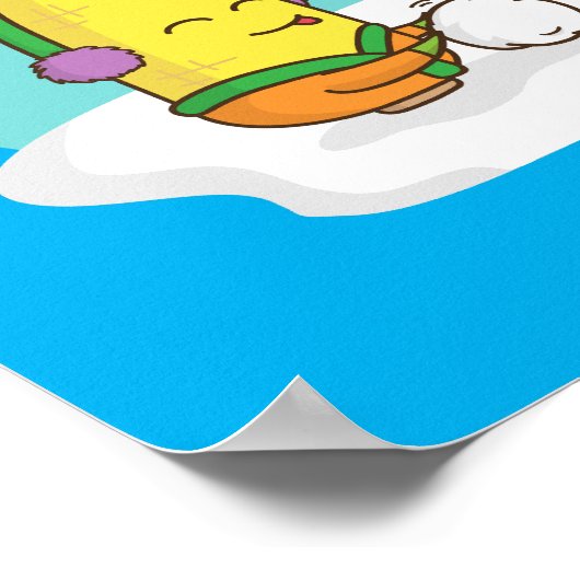 Cute Amusing Kerstkernen bouwt Snowman Poster (Hoek)