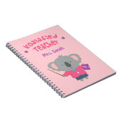 Cute Amusing Pun Koala Beer Teacher Notitieboek (Rechterzijde)