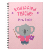 Cute Amusing Pun Koala Beer Teacher Notitieboek (Voorkant)