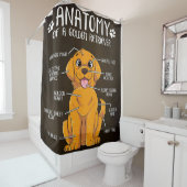 Cute Anatomy Golden Retriever Hondenliefhebber Douchegordijn (In situ)