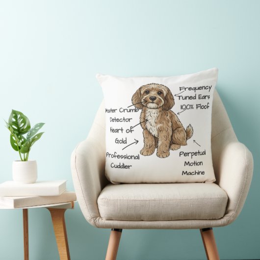 Cute Anatomy of a Cockapoo Dog Lover Gift Kussen (Stoel)