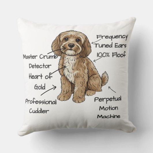 Cute Anatomy of a Cockapoo Dog Lover Gift Kussen (Achterkant)