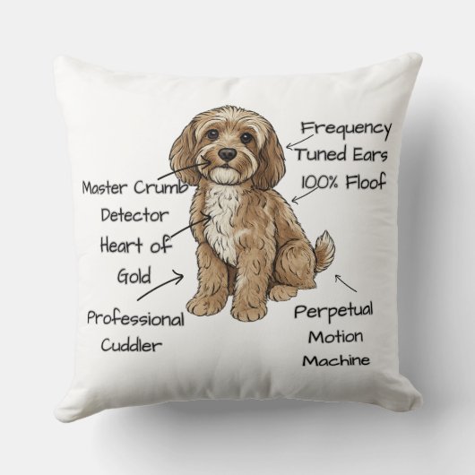 Cute Anatomy of a Cockapoo Dog Lover Gift Kussen (Achterkant)