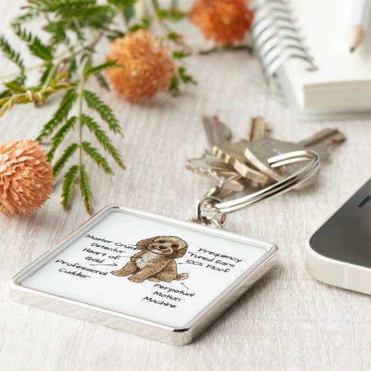 Cute Anatomy of a Cockapoo Dog Lover Gift Sleutelhanger (Zijkant)