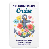 Cute Anchor 1st Anniversary Cruise Cabin Door Magneet (Verticaal)