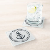 Cute Anchor Glazen Onderzetter (Schuin)