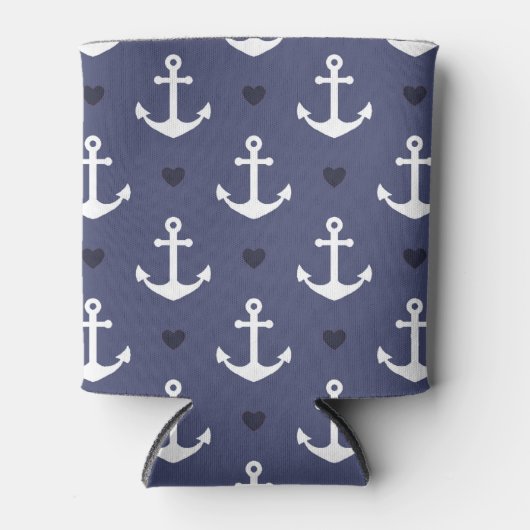 Cute Anchor Pattern Blikjeskoeler (Voorkant)