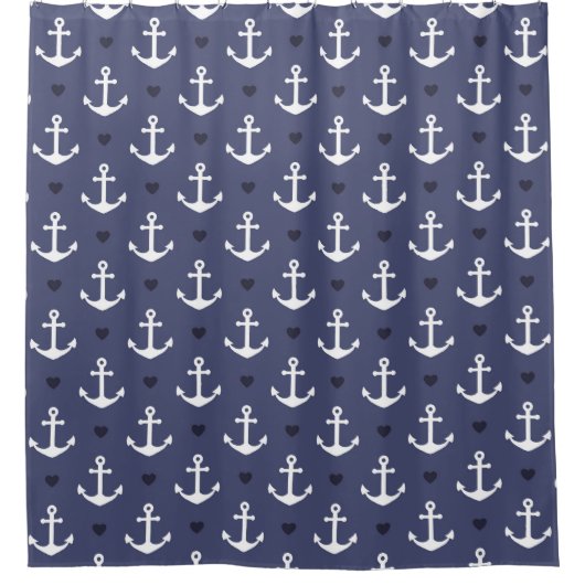 Cute Anchor Pattern Douchegordijn (Voorkant)