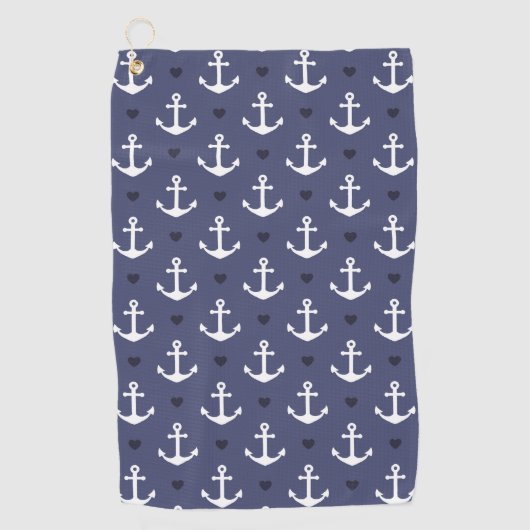 Cute Anchor Pattern Golfhanddoek (Voorkant)