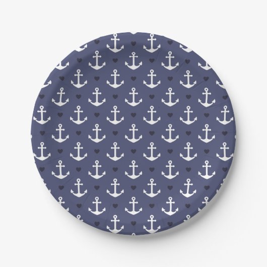 Cute Anchor Pattern Papieren Bordje (Voorkant)