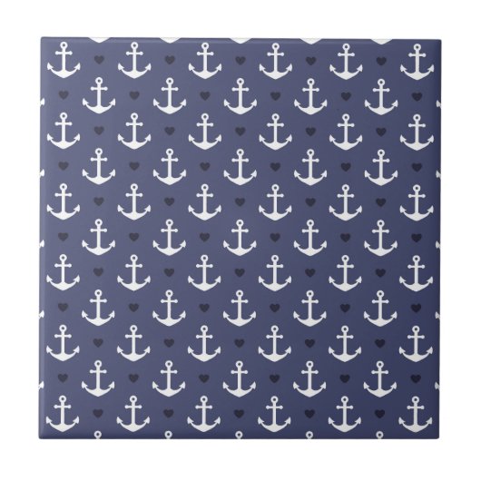 Cute Anchor Pattern Tegeltje (Voorkant)