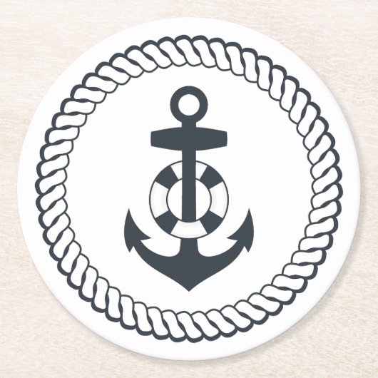 Cute Anchor Ronde Kartonnen Onderzetter (Voorkant)
