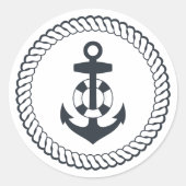 Cute Anchor Ronde Sticker (Voorkant)