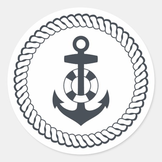Cute Anchor Ronde Sticker (Voorkant)