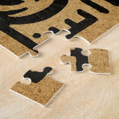 Cute ancient hieroglyph pumpkin and bat Halloween Legpuzzel (Zijkant)