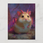 Cute and Adorable Sweet Hamster Dragon with Horns Briefkaart (Voorkant)