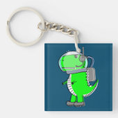 Cute and Angry Astronaut T-Rex Dinosaur Sleutelhanger (voorkant)