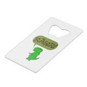 Cute and Angry Speelgoed Dinosaur Creditkaart Flessenopener (Achterkant Gekanteld)