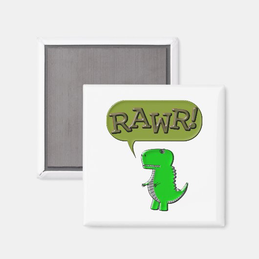 Cute and Angry Speelgoed Dinosaur Magneet (Voorkant / Achterkant)