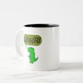 Cute and Angry Speelgoed Dinosaur Tweekleurige Koffiemok (Voorkant links)