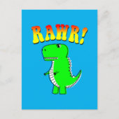 Cute and Angry T-Rex RAWR Groovy Text Briefkaart (Voorkant)