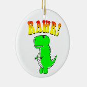 Cute and Angry T-Rex RAWR Groovy Text Keramisch Ornament (Rechts)