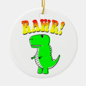 Cute and Angry T-Rex RAWR Groovy Text Keramisch Ornament (Voorkant)