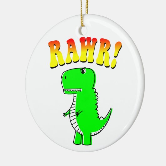 Cute and Angry T-Rex RAWR Groovy Text Keramisch Ornament (Links)