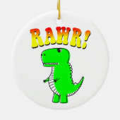 Cute and Angry T-Rex RAWR Groovy Text Keramisch Ornament (Achterkant)