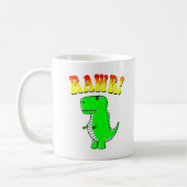 Cute and Angry T-Rex RAWR Groovy Text Koffiemok (Links)
