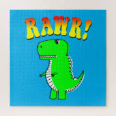 Cute and Angry T-Rex RAWR Groovy Text Legpuzzel (Verticaal)