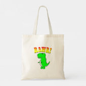 Cute and Angry T-Rex RAWR Groovy Text Tote Bag (Achterkant)