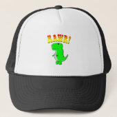 Cute and Angry T-Rex RAWR Groovy Text Trucker Pet (Voorkant)