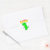 Cute and Angry T-Rex RAWR Groovy Text Vierkante Sticker (Envelop)