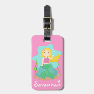 Cute and Beauful Mermaid, voor meisjes Bagagelabel