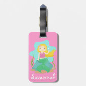 Cute and Beauful Mermaid, voor meisjes Bagagelabel (Achterkant verticaal)